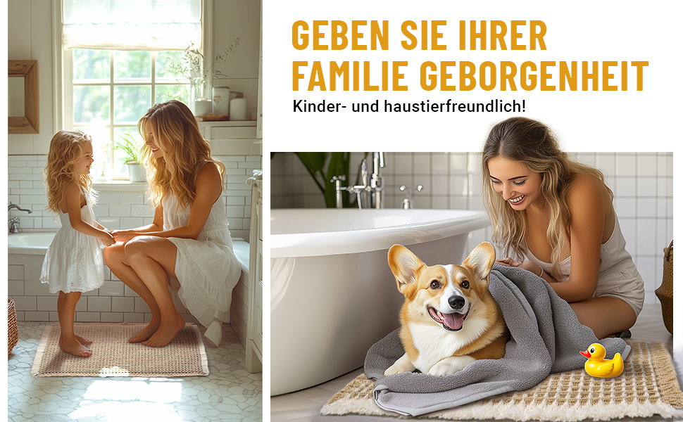 Набір килимків для ванної кімнати, антиковзаючі, бохо-стиль, 2 шт. (51x120 см + 41x61 см), коричнево-білі