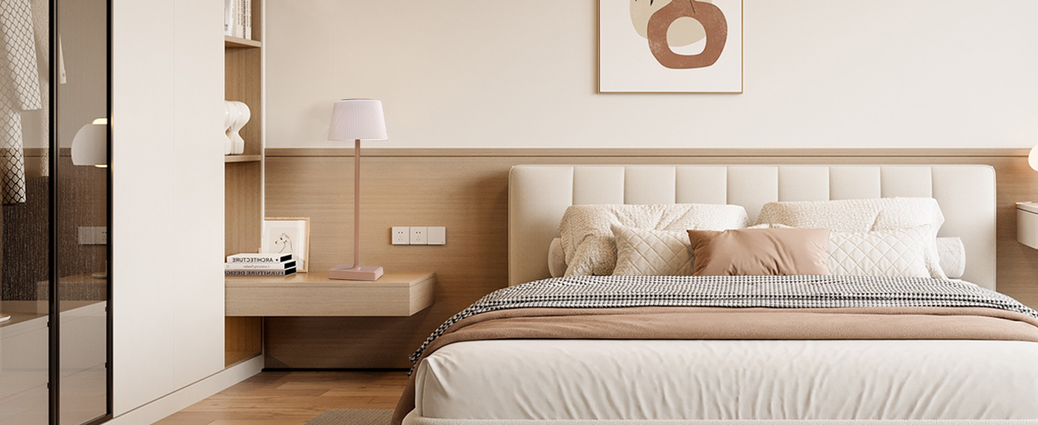 Aigostar LED акумуляторна настільна лампа бездротова, торшер з сенсорним керуванням, 3 режими кольору, IP54 вологозахист, для дому та саду (Світло-коричневий)