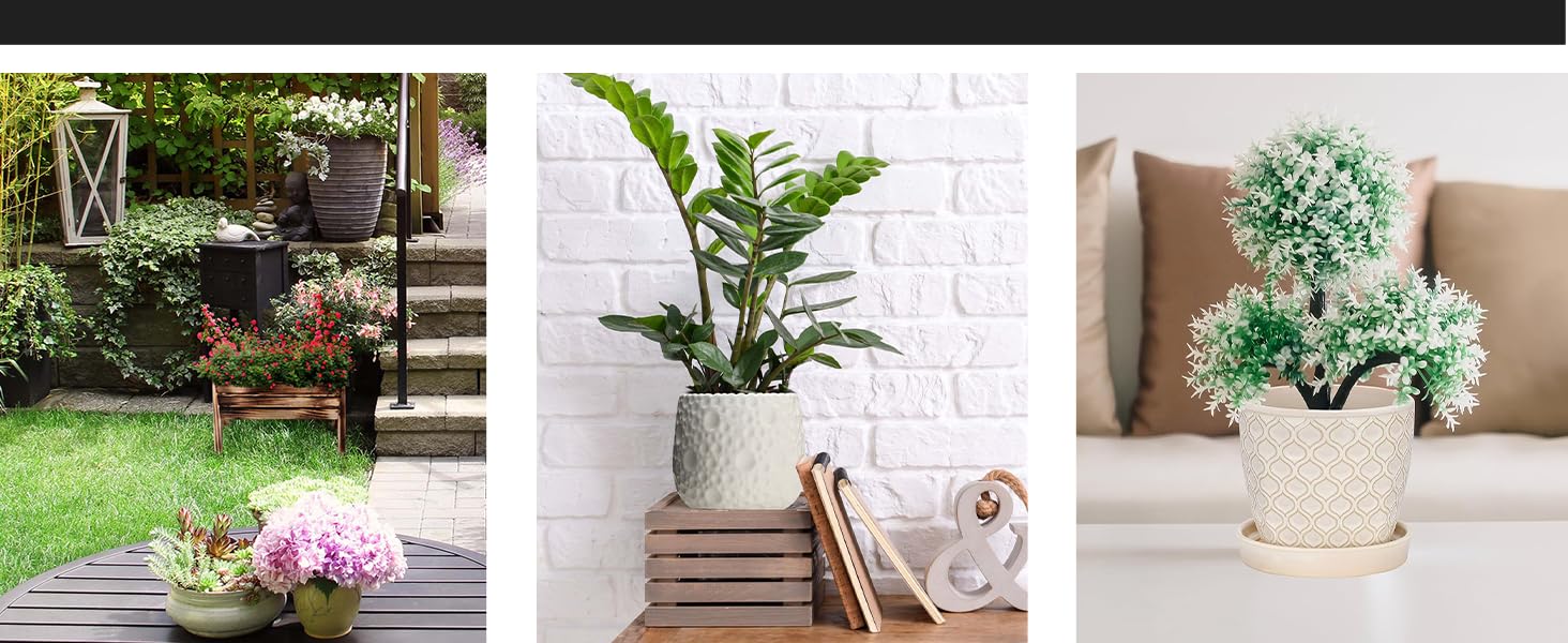 Керамічні горщики для квітів KOTARBAU® (15 см, діаметр 13,5 см, білі)