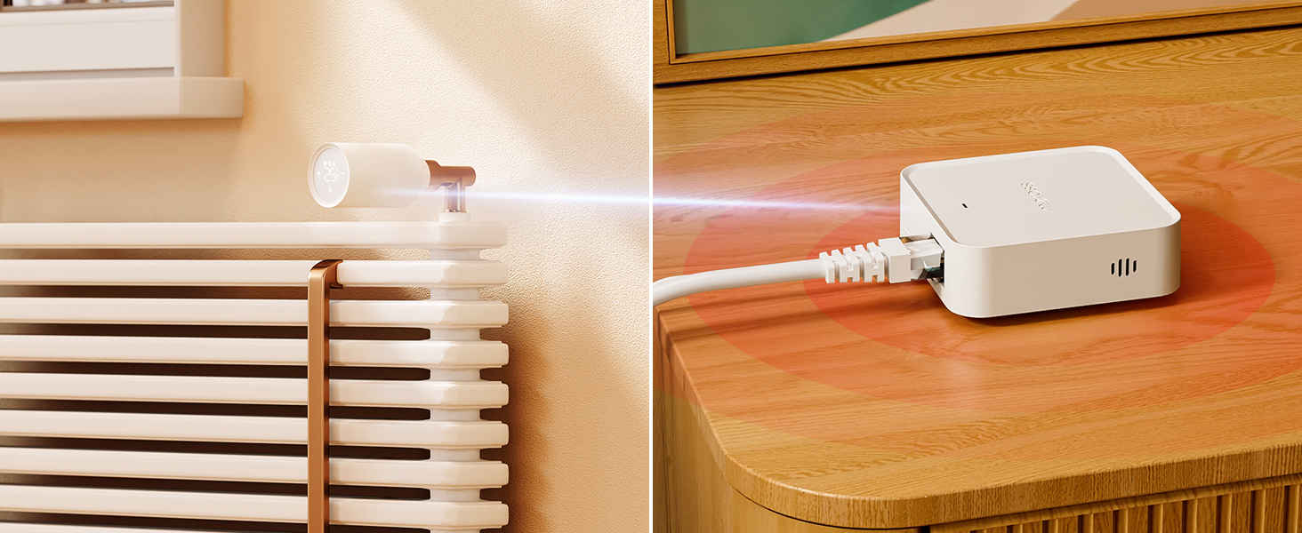 Meross Matter Термостат для радіатора Wi-Fi з підтримкою HomeKit, Alexa та Google Assistant (Додатковий блок)