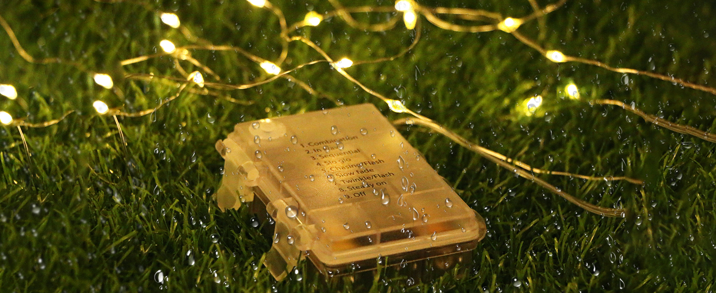 Льотова гірлянда на батарейках, 5 метрів, 50 LED, з таймером та пультом, 8 режимів, вологостійка, тепле біле світло, для декору, 6 шт.