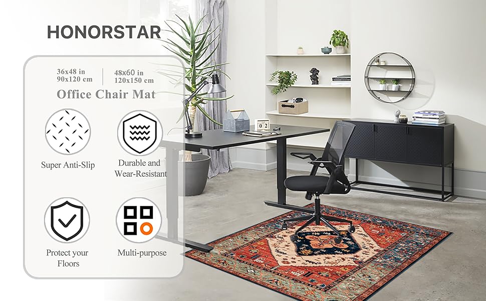 Килимок для захисту підлоги під стілець 90x120 см - килимок для ігрового крісла, офісного крісла, антиковзаючий, прямокутний