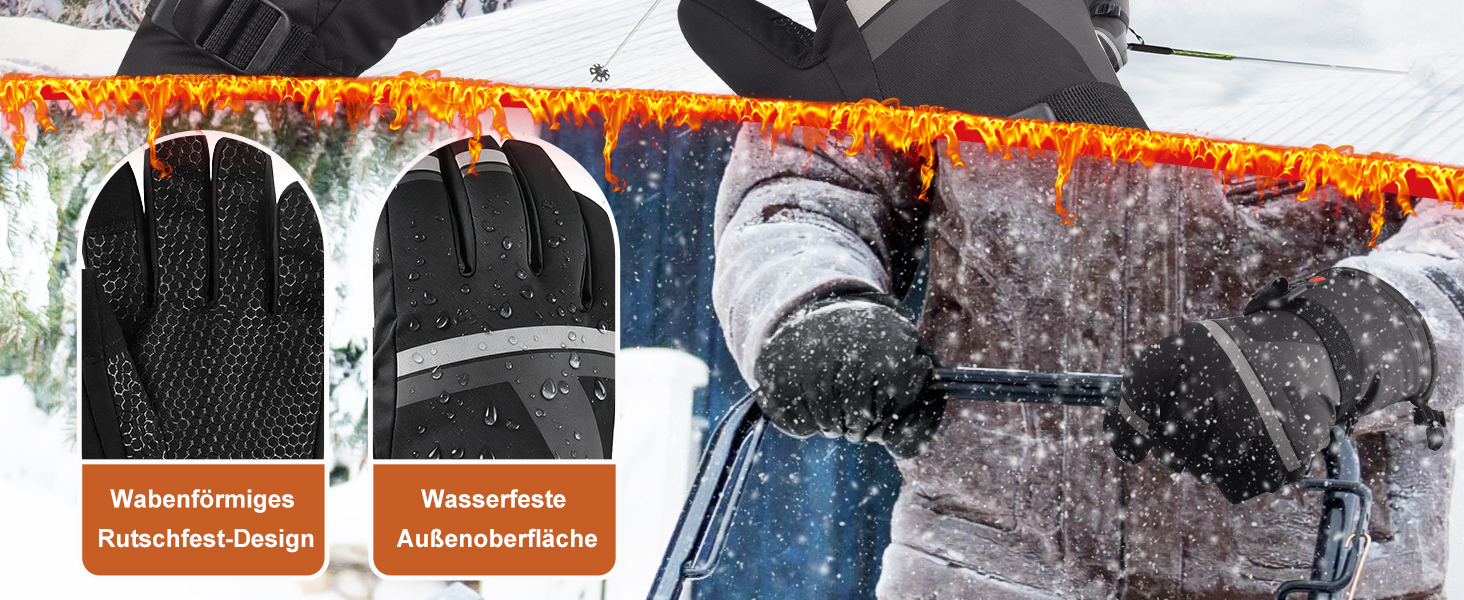 Гріючі рукавички Netraty для катання на лижах, велосипеді, мотоциклі. 7.4V, 6400mAh, 3 режими нагріву, зимові рукавички (M)