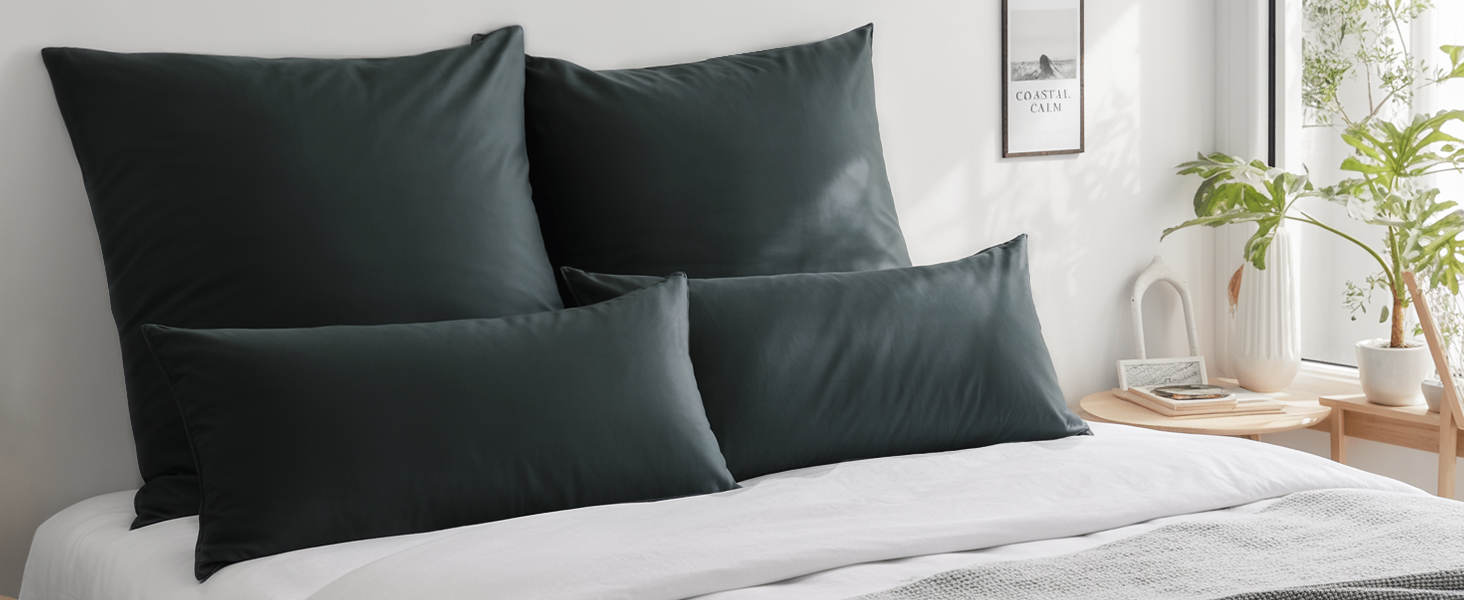 Комплект постільної білизни RUIKASI з бавовни 4 частини - сірий, двоколірний, з замком, 2 шт. (40x80, антрацит, світло-сірий)