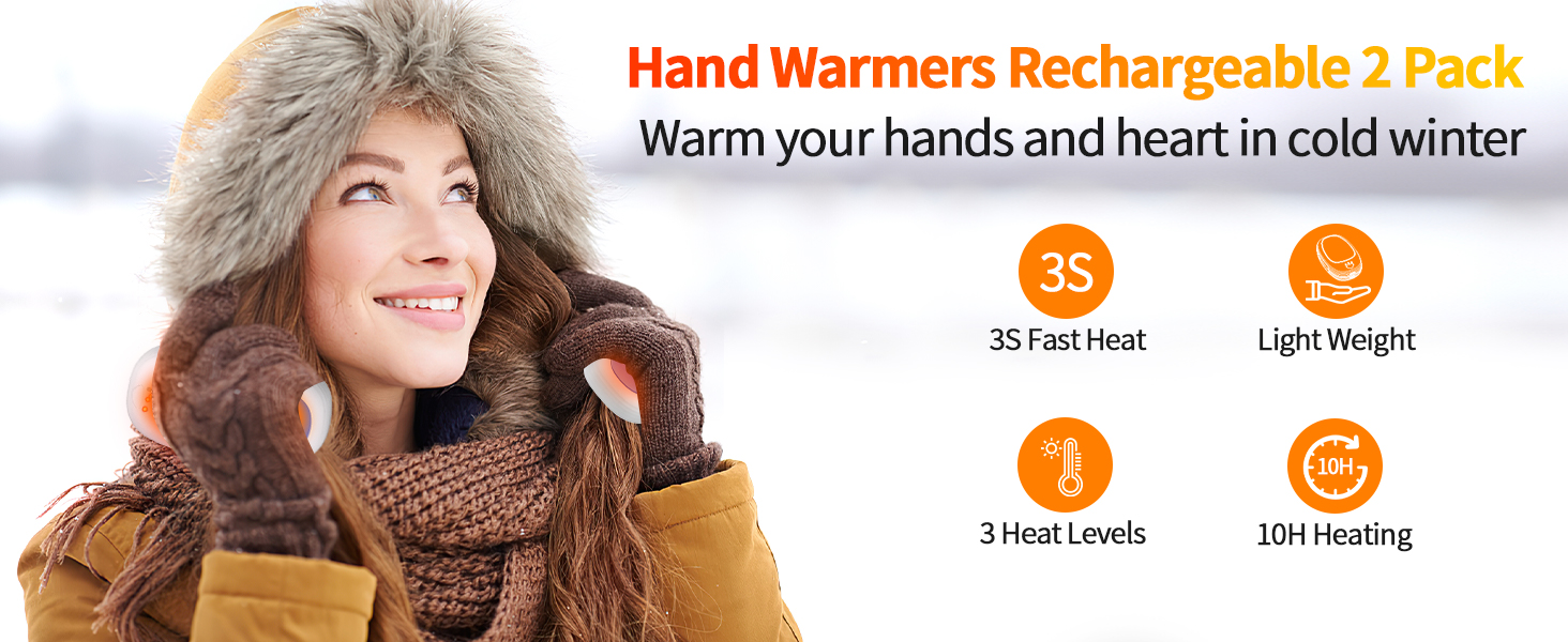 Електричні грілки для рук 2 шт. з 3 режимами нагріву, багаторазові, портативні, для дітей, чоловіків, жінок, подарунок (блакитні)