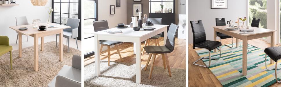 Обідній стіл Inter Trade Küchentisch, білий, 120-160 x 70 см, з висувною платформою