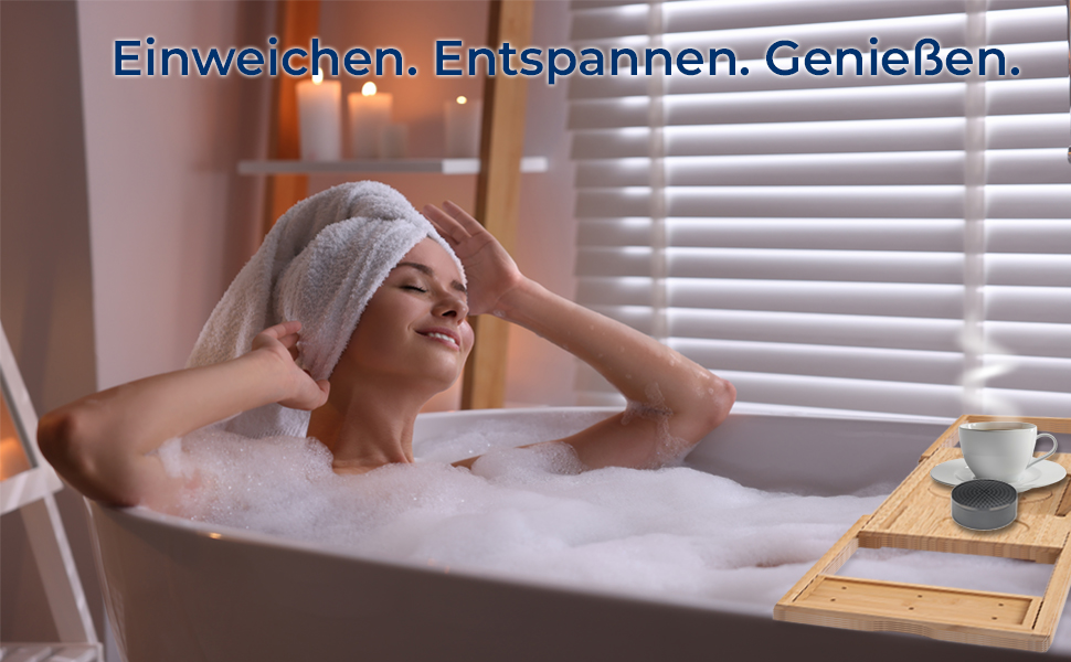 Підставка для ванни SereneLife з дерева - Розширювана підставка для ванни 70-105 см з тримачем для напоїв та книжковою підставкою, вологостійка, аксесуар для ванни, Wellness