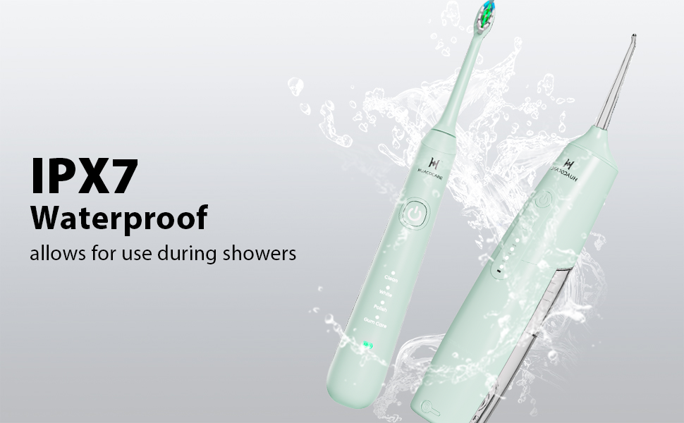 Набір для догляду за порожниною рота: зубна щітка, зубна нитка та засіб для іригації, для здоров'я ясен та чистоти зубів (світло-зелений)