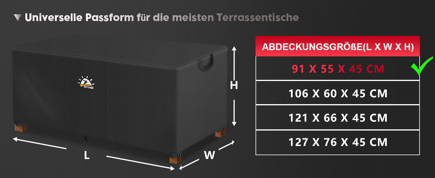 Чохол для садово-патіо меблів Zettum, 91x55x45 см, 600D Oxford PU, водонепроникний, захисна накидка для саду та тераси