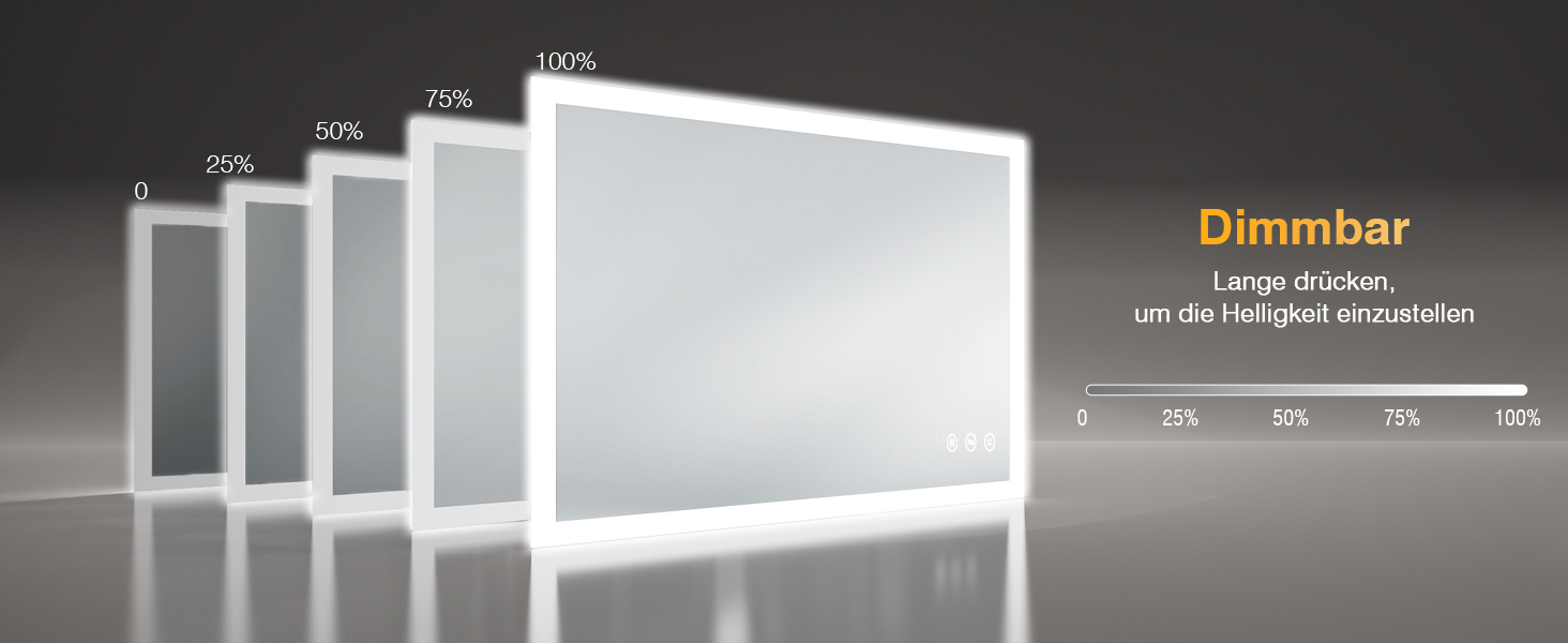 LED дзеркало для ванної кімнати 80x60 см з підсвічуванням, 3 кольори світла, регулювання яскравості, антизапарник, сенсорне керування, пам'ять, IP44, вологостійке