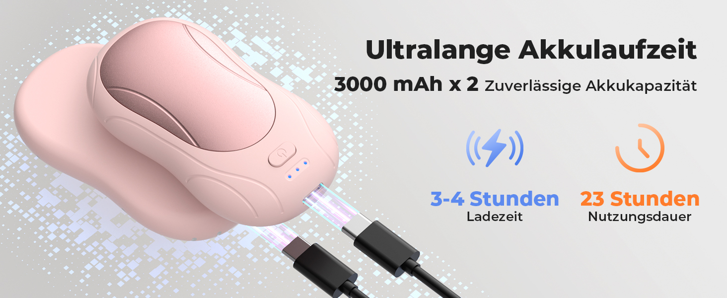 Електричні грілки для рук 2 шт. з магнітом, портативні 6000mAh, 3 режими нагріву, USB, для кемпінгу, офісу (рожеві)