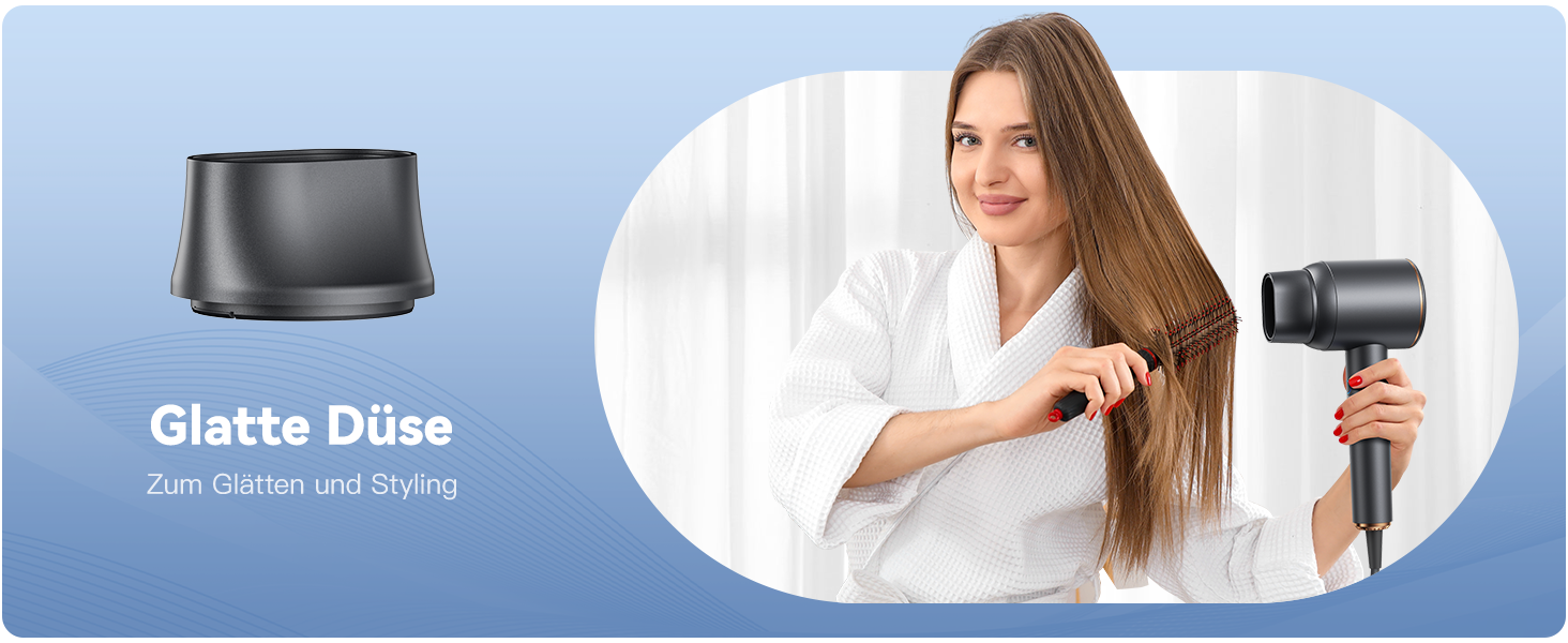 Іонний фен для волосся DEWILY з дифузором 1800 Вт, 3 температурних режими, компактний дорожній сунич для кучерявого волосся (сіро-чорний)