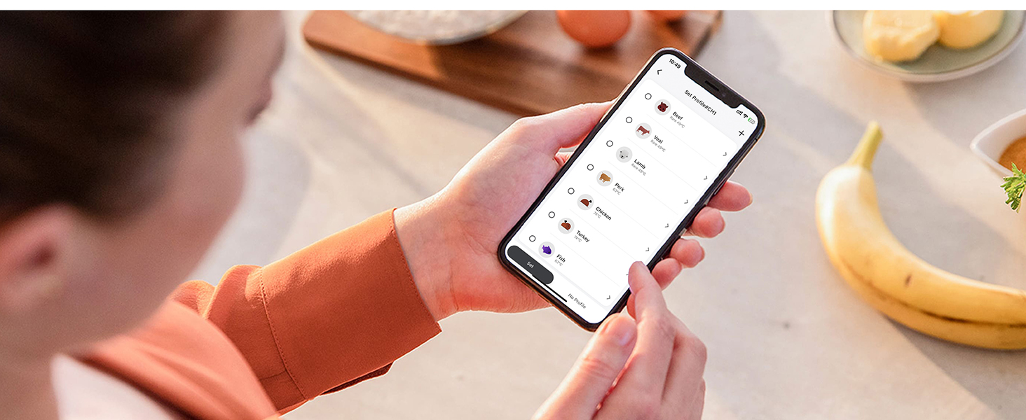 Бездротовий термометр для м'яса BFOUR з 2 зондами, Bluetooth, LCD-дисплей, керування через APP, цифровий термометр для приготування на грилі, в духовці, мангалі, BF-40 PRO, чорний
