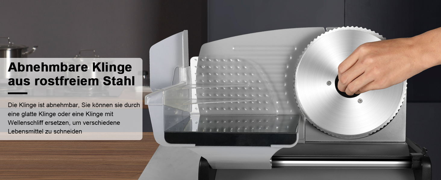 Електричний слайсер YASHE SL-518 - 250W, з регулюванням товщини 0-15 мм, 2 леза з нержавіючої сталі, безпечний, з присосками