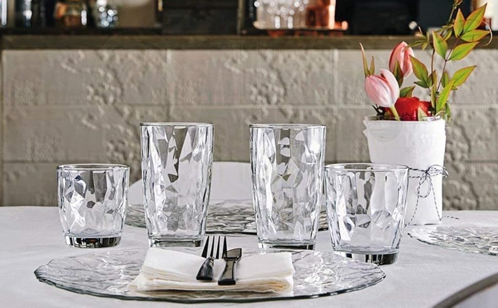 Бокали для лонгдрінку Bormioli Rocco Diamond Ocean Blue 470 мл, 6 шт. блакитні скляні