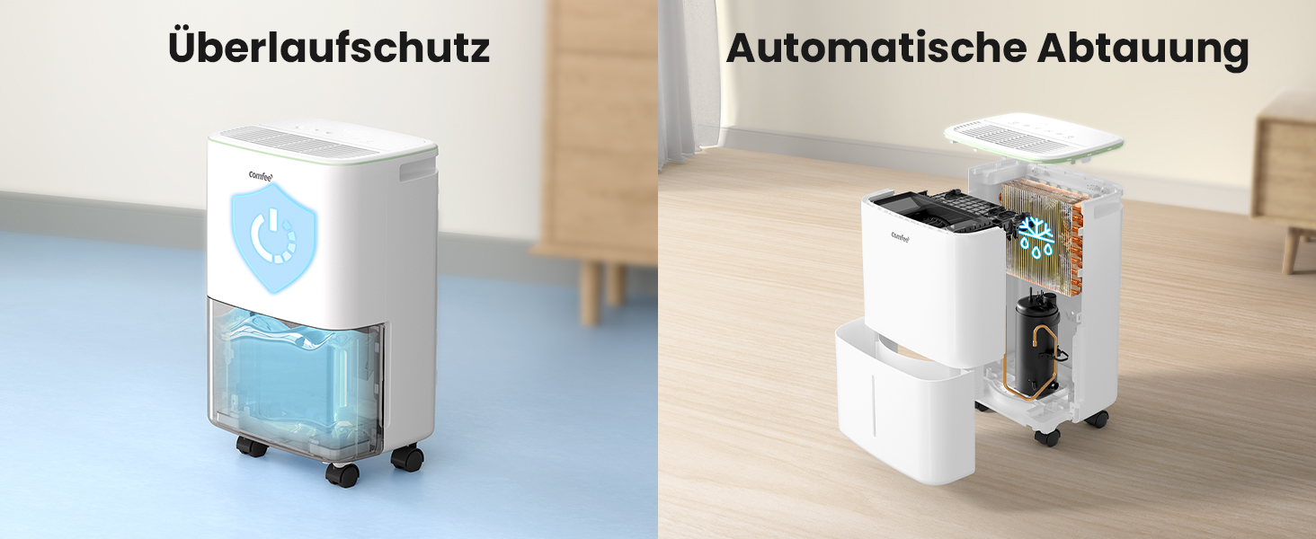 Зволожувач повітря COMFEE 12L з автоматичною відтайкою та дитячим замком, для приміщень до 20 м² (50 м³), екологічний фреон R290