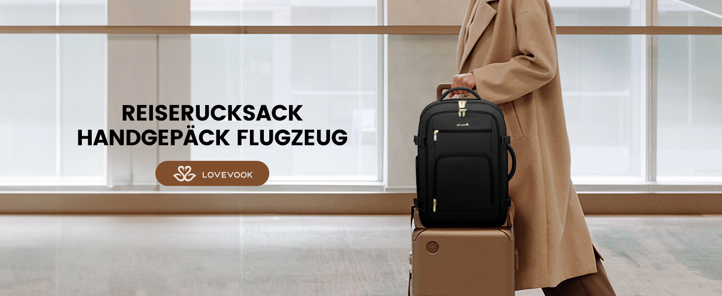 Рюкзак для ручної поклажі LOVEVOOK 40L, для ноутбука 17