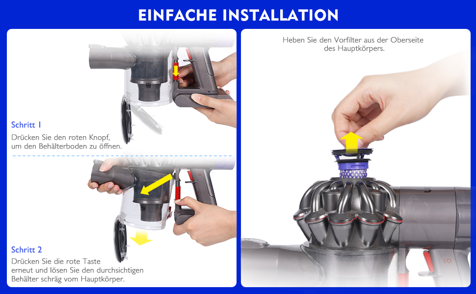 Заміна контейнера для пилу Dyson V6, інтерфейс A, аксесуари SV05, артикул. 965660-01 для DC58, DC59, DC62, DC74