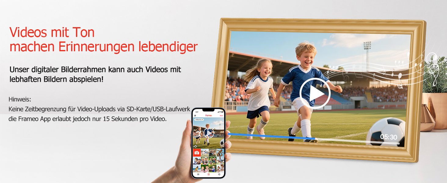 Цифровий фоторамка Frameo 10.1 дюйми, IPS, HD 1280x800, 32GB, Wi-Fi, автоповорот, Frameo App