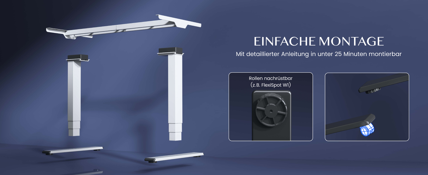 Регульований за висотою стіл FLEXISPOT E6: електричний, 160 кг, телескопічна база, пам'ять, LED дисплей, USB