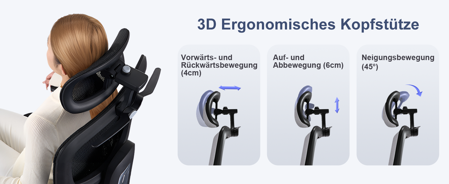 Ергономічне крісло для офісу з підніжкою та подушкою для шиї, 5-рівневе регулювання спинки, 2D підтримка попереку, 3D підлокітники/підголівник, функція нахилу 145°, сітчасте сидіння, гумові колеса, чорний колір, Pro