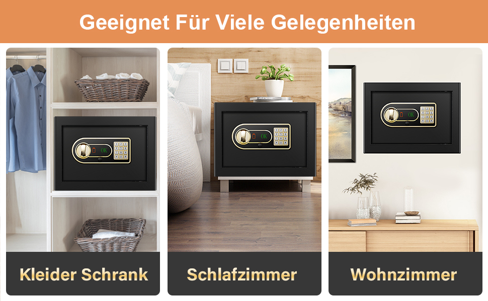 Пожежостійкий сейф Safe Tresor 25L з висувним ящиком та відділенням для батарей, для грошей, ювелірних виробів, документів