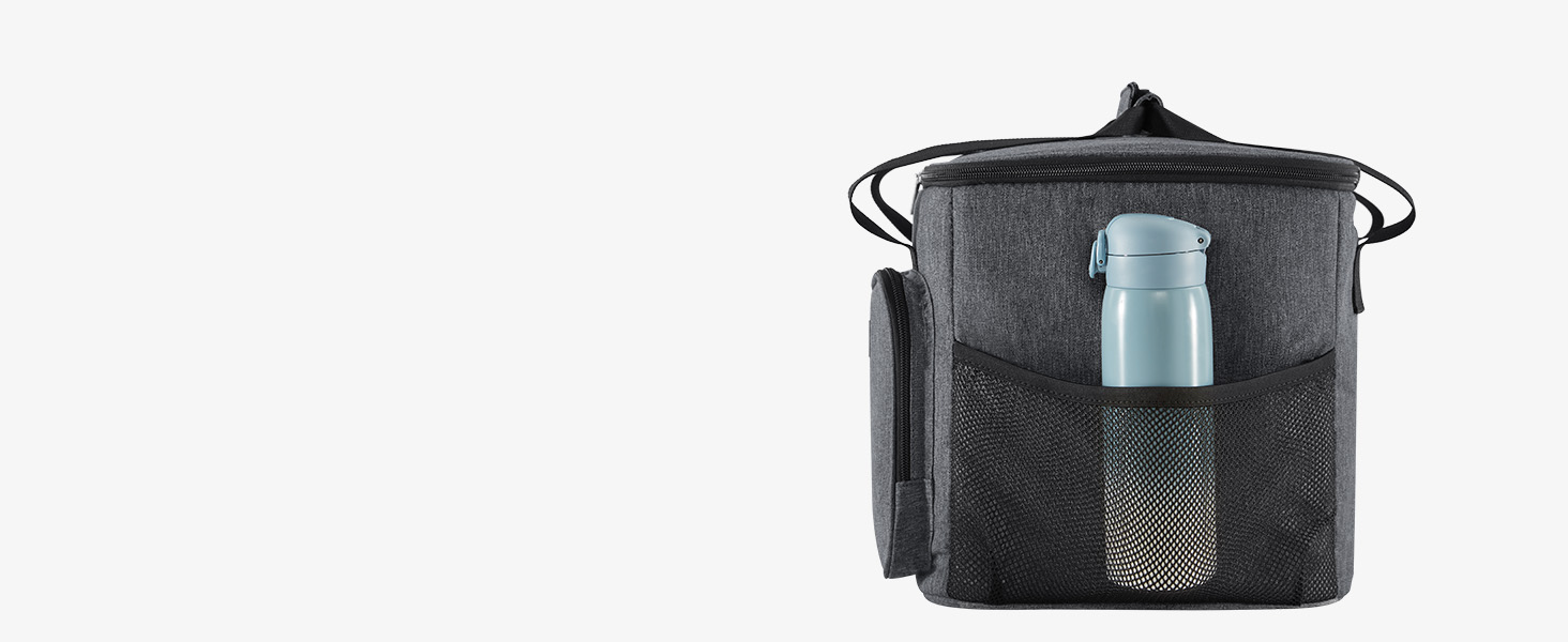 Термосумка-холодильник Lifewit 24л сіра, ізольована сумка-ланчбокс для пікніка, роботи, пляжу та подорожей. Складана, водонепроникна сумка-холодильник через плече.