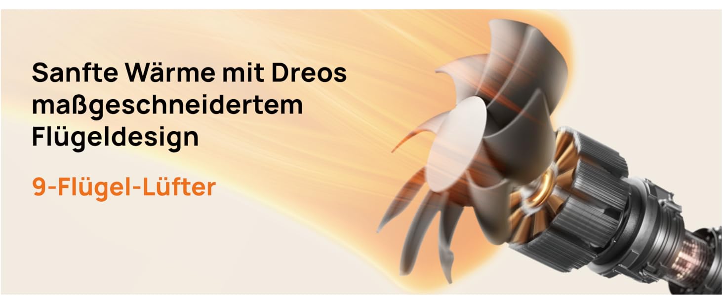 Електричний обігрівач Dreo з термостатом, 1500W, PTC-кераміка, тихий, з осциляцією, ECO-режим, таймер 12 годин, захист від перегріву та перекидання