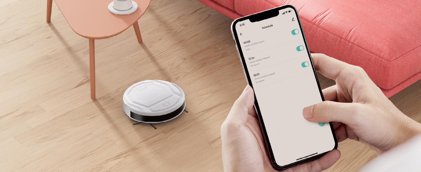 Робот-пилосос LEFANT M210P: потужний, для твердих підлог, з Wi-Fi, Bluetooth, Alexa, 2200Pa, без функції вологого прибирання