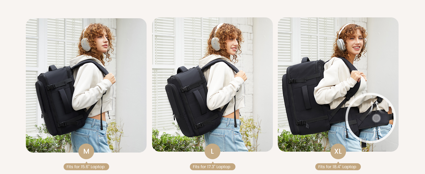 LOVEVOOK Рюкзак для ручної поклажі, 40L, для подорожей, чоловічий/жіночий, для ноутбука 17 дюймів, водонепроникний, рюкзак-валіза, для вихідних, роботи, відпустки, бежевий (бежевий+хакі)