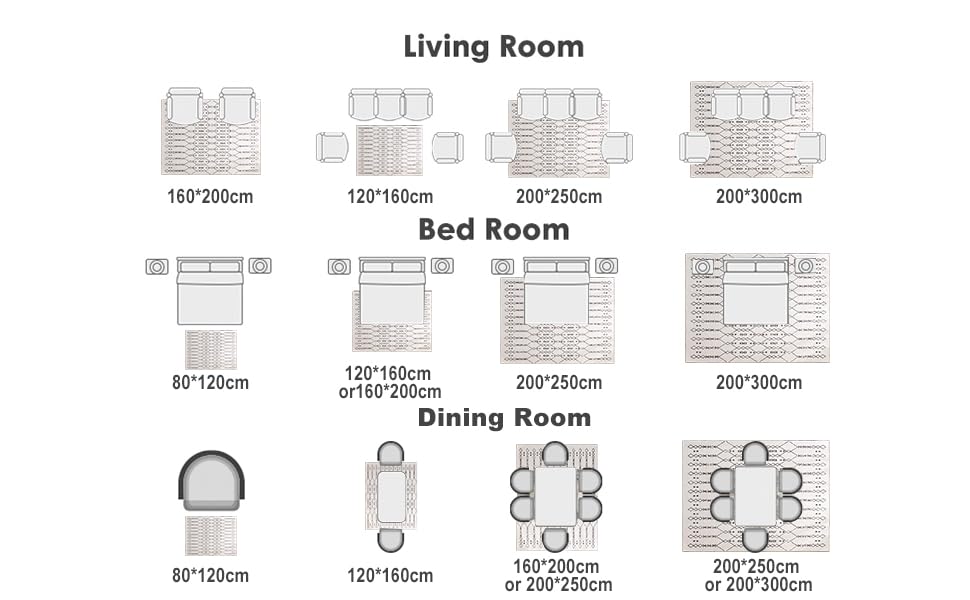 Килим Leesentec з коротким ворсом, абстрактний, протиковзкий, 200x250см/160x200см, бежевий/слонова кістка, для вітальні/їдальні