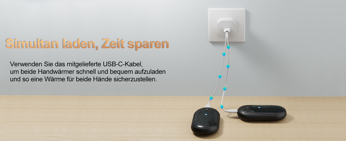 Електричний грієчка для рук Lepwings, 2 шт., 6000 mAh, USB-зарядка, 3 режими, 20 годин роботи, для активного відпочинку взимку, чорний