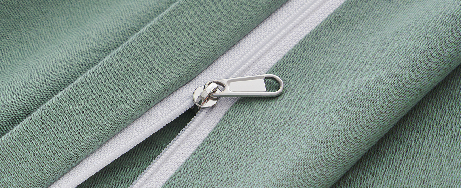 Бетлінова постільна ковдра 200x220 з бавовни, бежевого кольору, супер м'яка, 100% бавовна, попередньо випрана, з льоноподібною текстурою, сертифікат ÖKO-TEX, комплект постільної білизни 200x220 + 2 наволочки 80x80 з блискавкою (200x220 см (3-piece), салатовий колір)