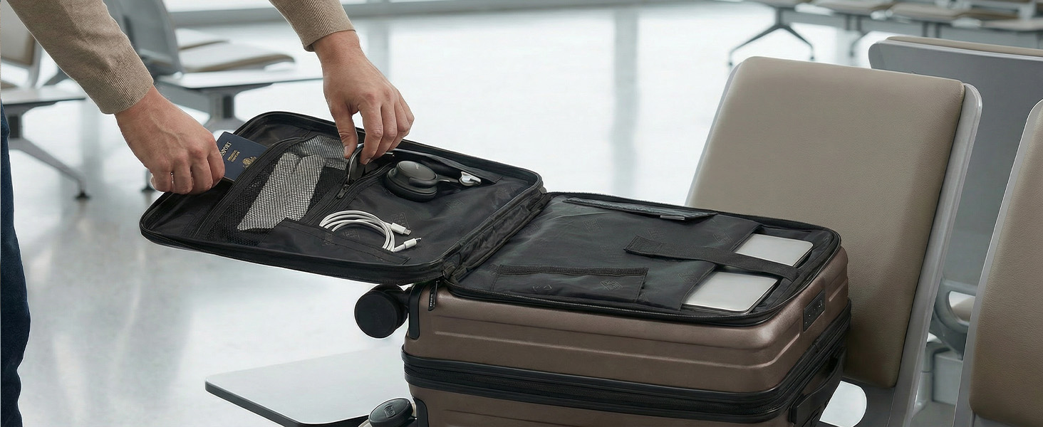 Валіза для подорожей Münicase XL 80 см з відділенням для ноутбука та TSA-замком, колір Coffee