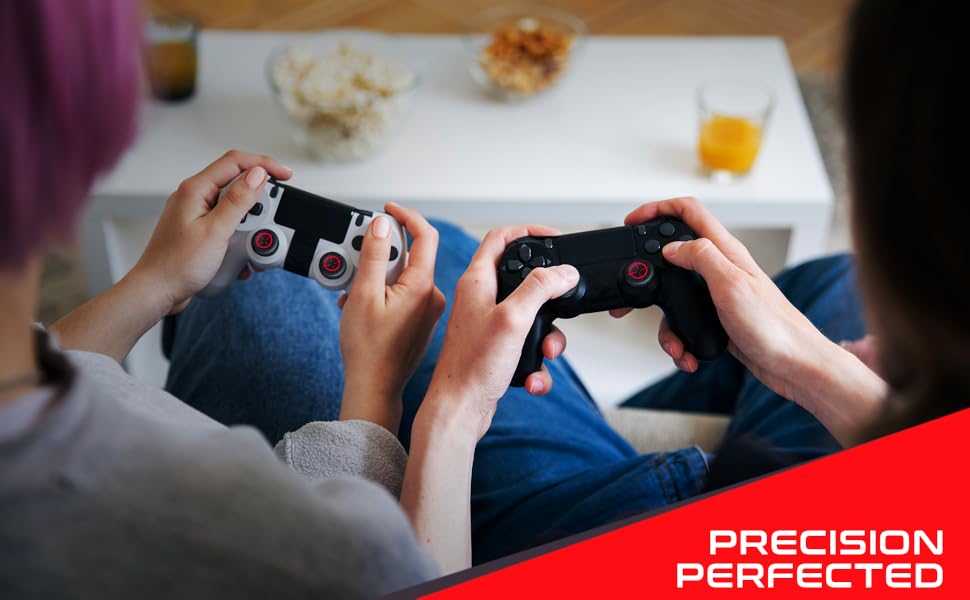 Прецизійні насадки для контролерів PS5 і PS4 ProFPS червоно-чорні