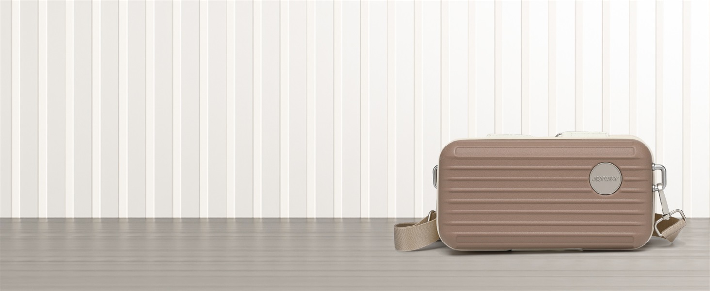 Набір валіз Joyway 3 в 1 з жорстким корпусом, 4 колеса, TSA-замок, косметичка та сумка, коричнево-білий, ручна поклажа