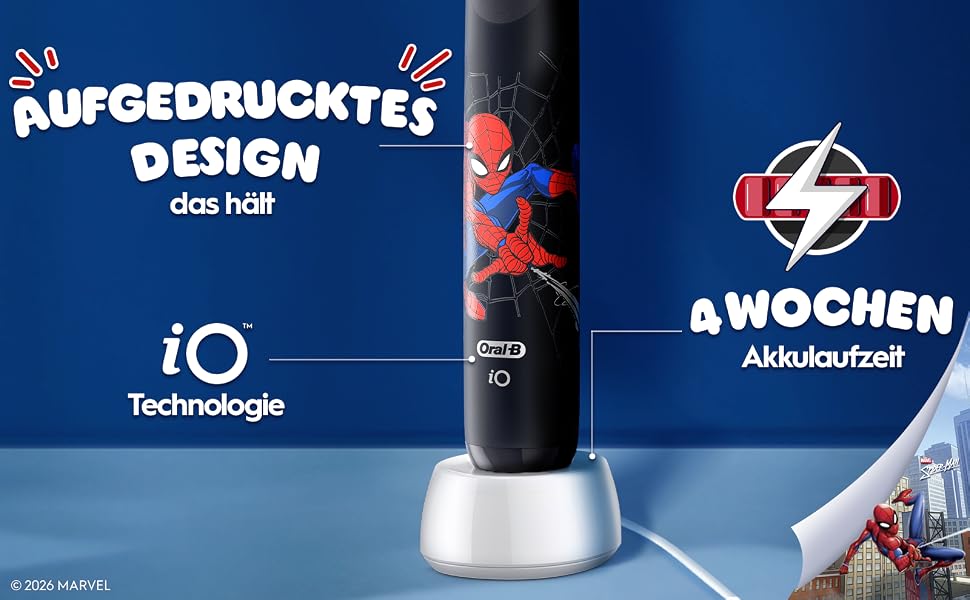 Електрична зубна щітка Oral-B iO Series 2, набір з 2 шт, чорний/зелений (Spiderman Black)