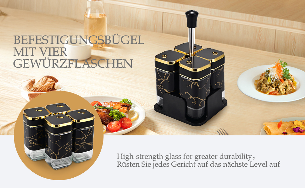 Набір скляних контейнерів для спецій Miorkly з нержавіючої сталі (8 шт.)