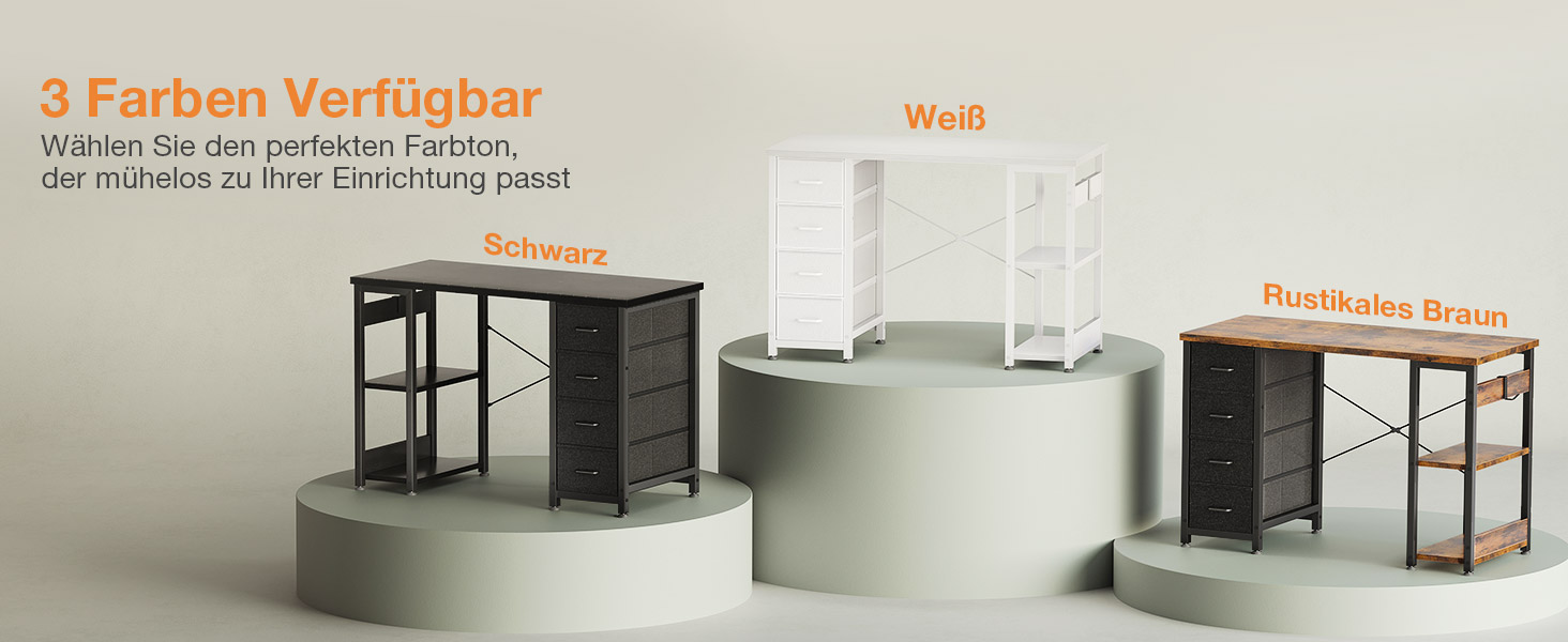 Компактний письмовий стіл Coleshome з 4 шухлядами, 100x40 см, з полицями, для офісу, кабінету, спальні