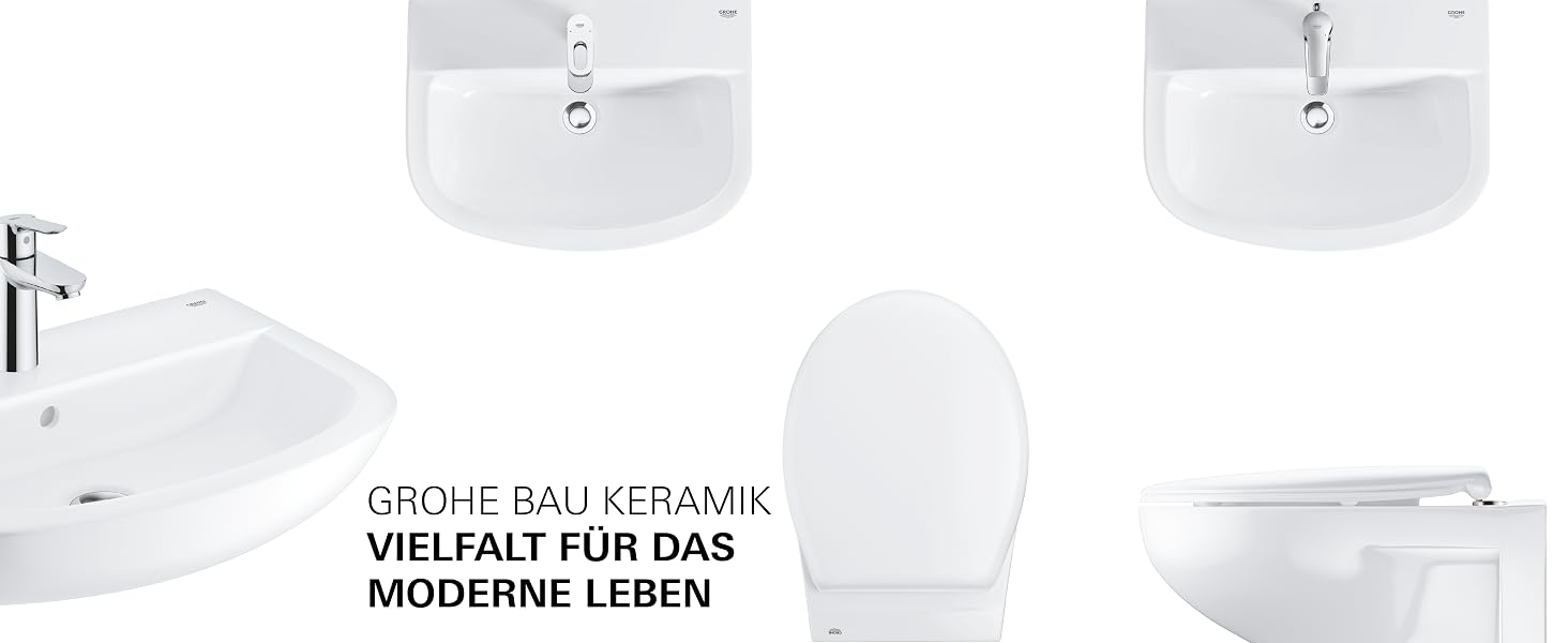 Сидіння для унітаза GROHE Bau Keramik з дюропласту, швидкознімна кришка, stainless steel петлі, колір альпійський білий, 39492000