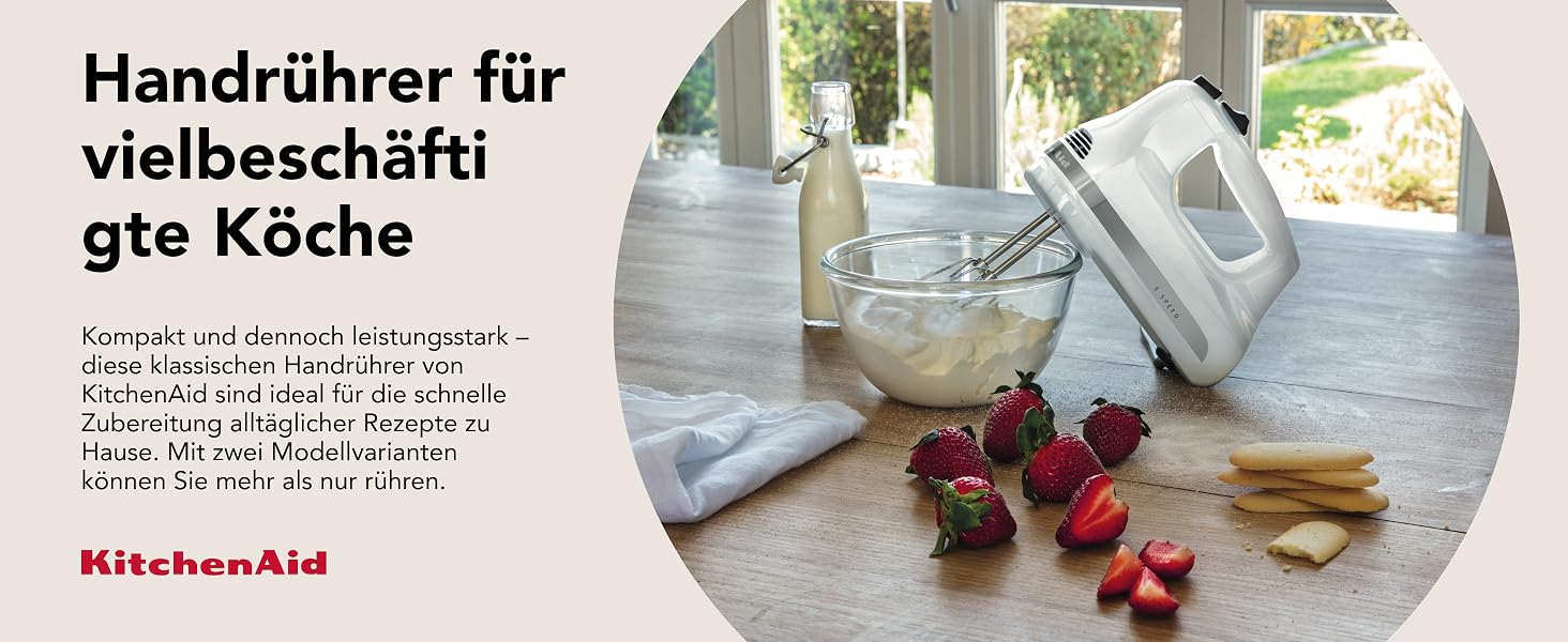 Ручний міксер KitchenAid Classic 5KHM5110EWH, 5 швидкостей, білий