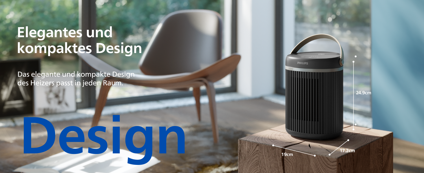 Керамічний тепловентилятор-товпік Philips Smart 5000 серії, 2000 Вт, чорний