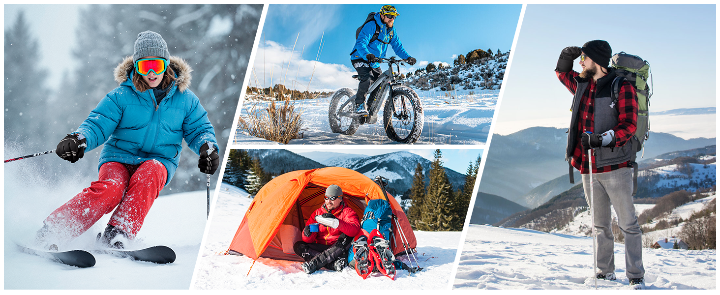 Обогревні рукавички Youtelit для жінок та чоловіків, 7.4V, 6400mAh, акумуляторні, 3 режими нагріву, водонепроникні, сенсорні, для мото, гірськолижного спорту, альпінізму, туризму, універсальний розмір