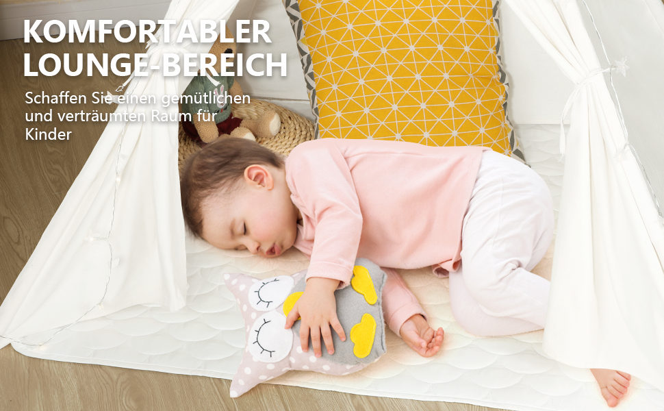 Дитячий намет Wilwolfer Tipi: намет для дітей з бавовни для гри в приміщенні, з сумкою, для дівчаток та хлопчиків, іграшка з чистої бавовни