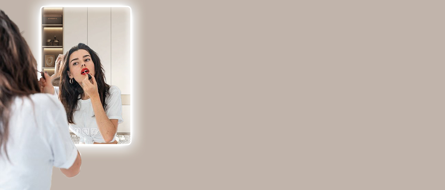 Дзеркало для ванної кімнати Habison з підсвічуванням 70x70 см, LED, з годинником та сенсорним вимикачем, регулювання яскравості, тепле/холодне/нейтральне світло, антизапотівання, 3-кратне збільшення