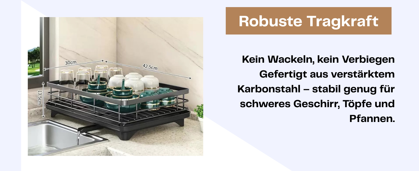 Сушарка для посуду з нержавіючої сталі 2-ярусна Abtropfgestell: компактна, з піддоном, тримачем для столових приладів, 360° вилив