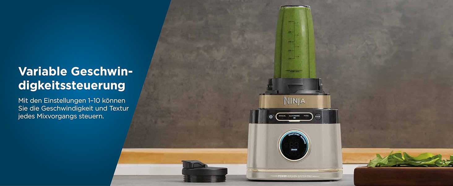 Блендер-чопер Ninja 3-в-1 Detect Power Pro (1200W), чорний, Stone Gold, TB401EUSTGD