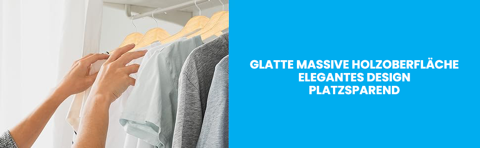 Плечики для одягу SereneLife з натурального дерева, 20 шт. - обертаються на 360°, для дітей та дорослих, міцні, економія місця для курток, спідниць, штанів та костюмів