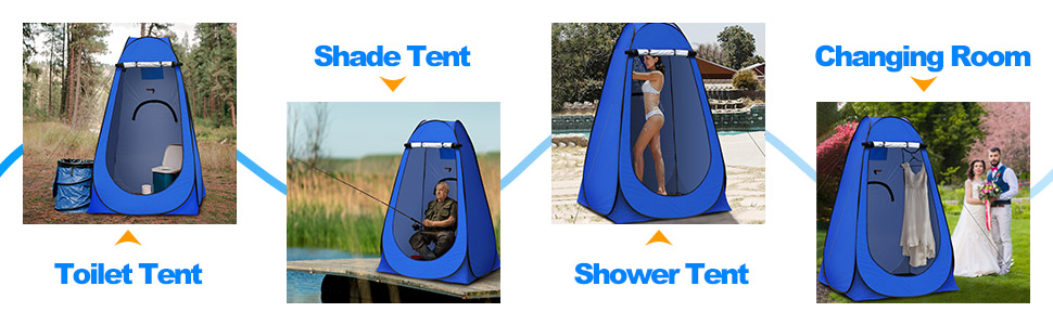 Намет для туалету TUKAILAI для кемпінгу, душовий намет, Pop-Up, 150x150x190 см, блакитний