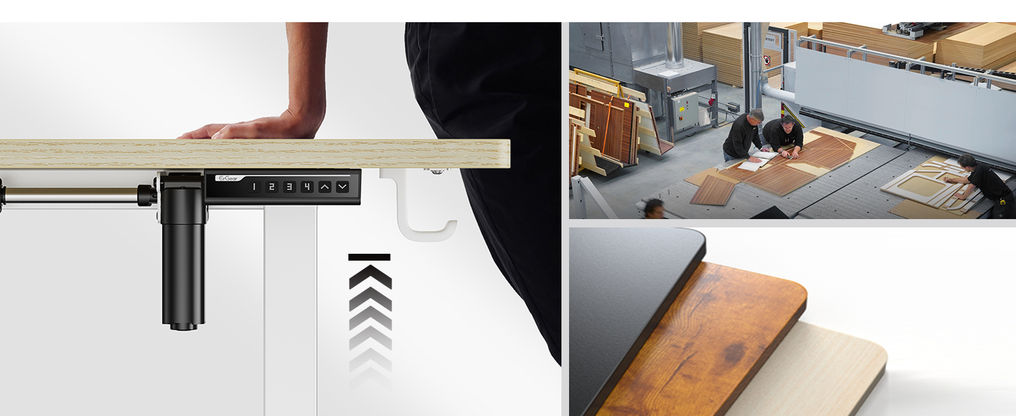 Електричний регульований стіл ErGear 120 x 60 см з пам'яттю, для дому та офісу, світле дерево